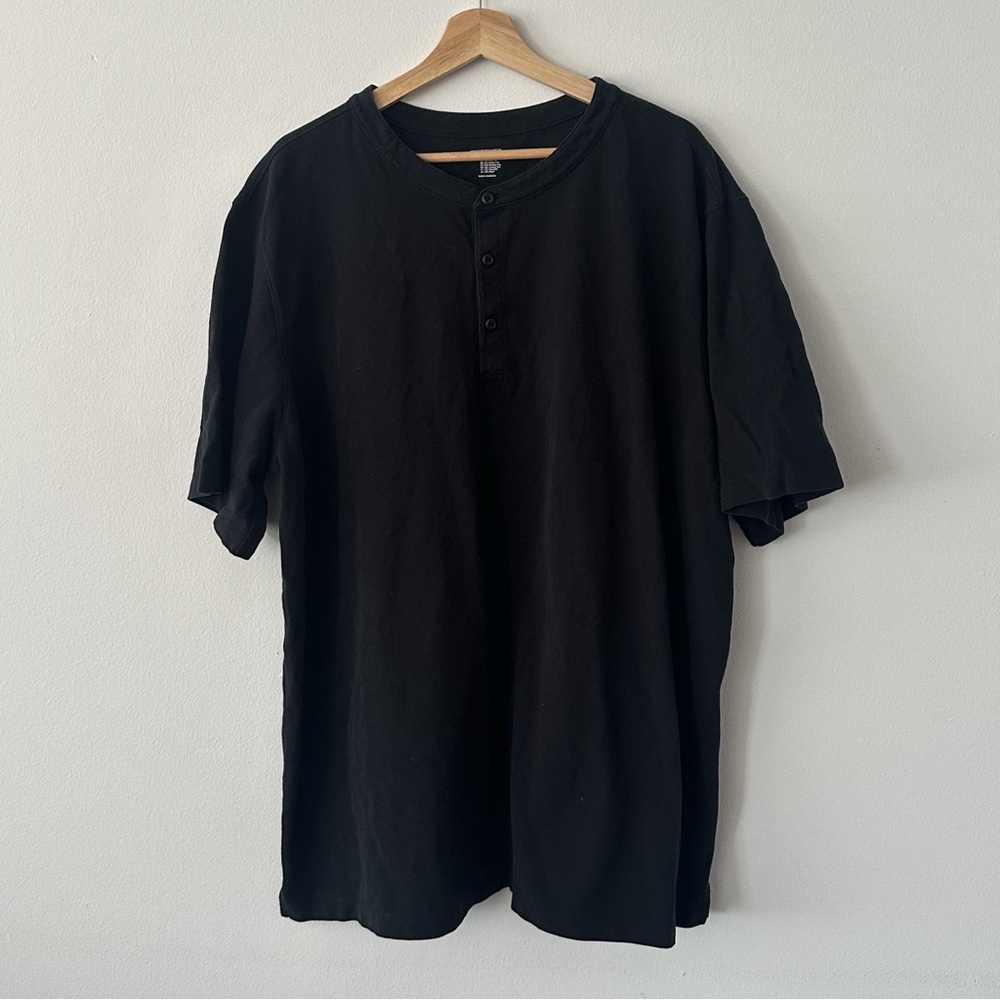 Amazon Essentials Black Henley T-Shirt Size 2XL Big Tall